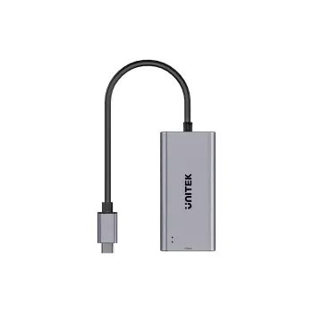 USB-C to RJ45 Adapter Unitek U1343AGY01 — 5 Gbps Ethernet, USB-C (male) to RJ45 (female), grey, 0.15 m cable