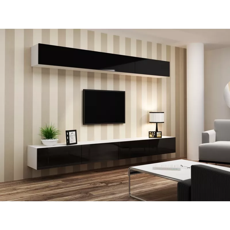 Cama Living room cabinet set VIGO 13 white/black gloss