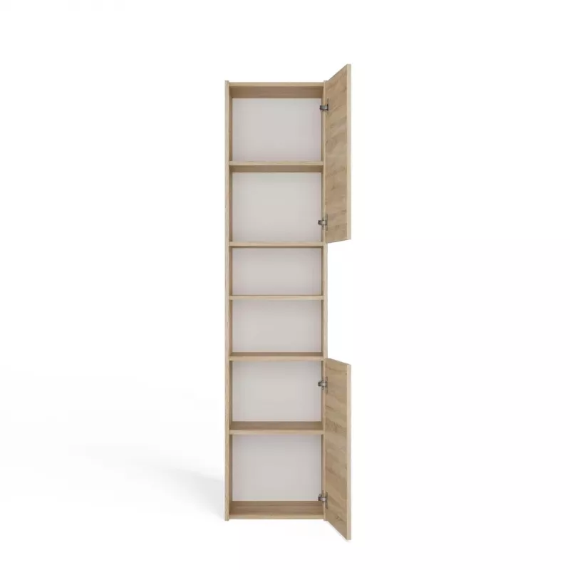Bathroom storage cabinet top e shop S40 SONOMA — Oak frame, freestanding, 6 shelves, 400×300×1700 mm