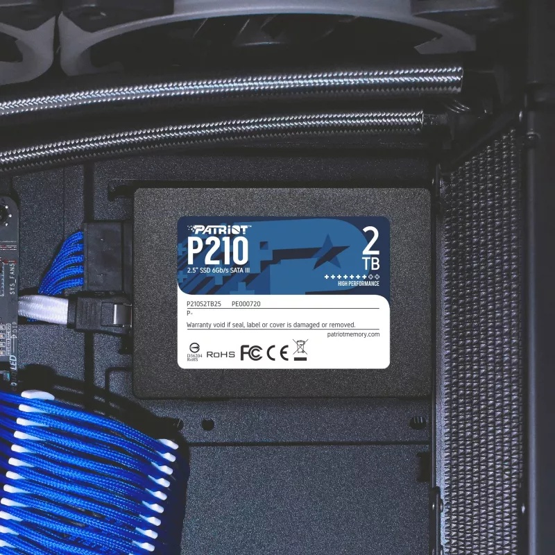 2.5 inch SATA III SSD PATRIOT P210 2 TB — 500 MB/s read, 400 MB/s write, 7 mm