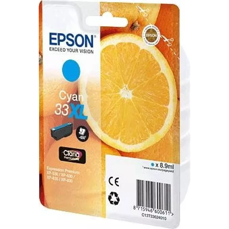 Ink cartridge Epson C13T33624010 Original Cyan, 8.9 ml, yield 650 pages, 1 pc