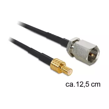 Coaxial Cable DeLOCK 88473 0.125m FME SMB Gold Black