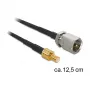 Coaxial Cable DeLOCK 88473 0.125m FME SMB Gold Black