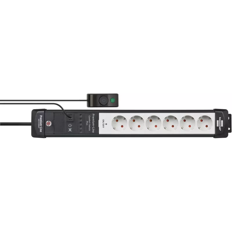 Power Extension Brennenstuhl Premium-Line 3m 6 AC Outlets Indoor Black Grey