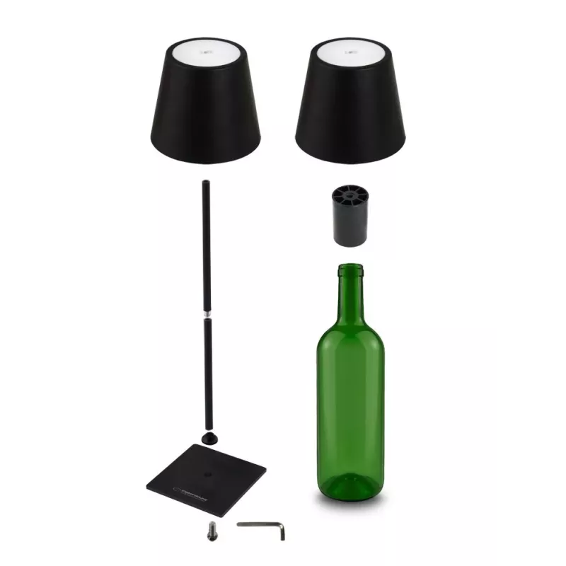 Table LED Desk Lamp ESPERANZA ELD119K Black — 3W, 4000K, 200 lm, USB-C, 2400 mAh battery, 400 mm height