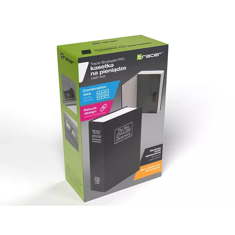 Money Box TRACER TRASEJ47654 — BookSafe Pro design, secure small safe, durable material