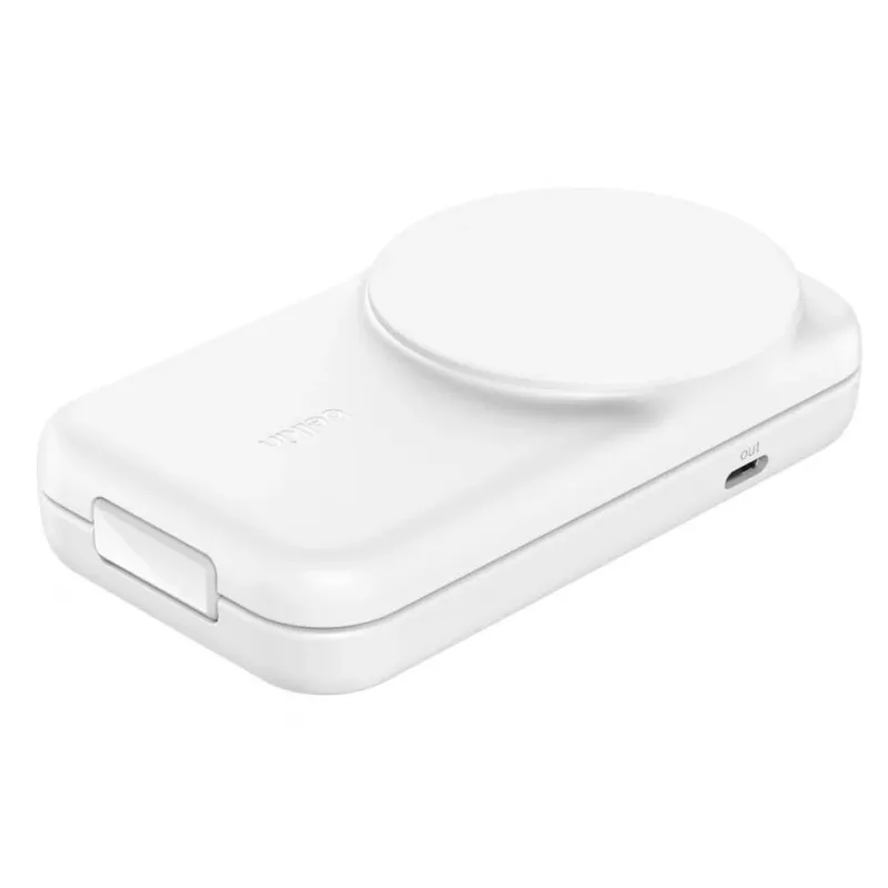 Belkin UltraCharge 25W Qi2 2-in-1 Foldable Wireless Charging Stand, White (WIZ038KQWH)