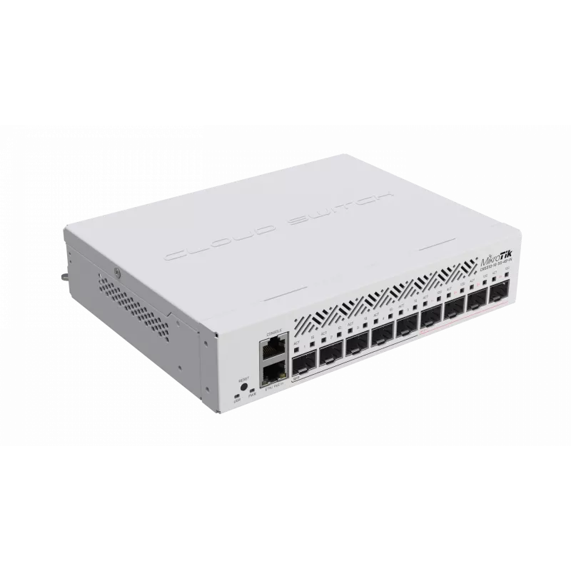 Managed L3 network switch MikroTik CRS310-1G-5S-4S+IN — 1U, 1x Gigabit, 5x SFP, 4x SFP+, 10G, DC/PoE 18–57V, 20W max