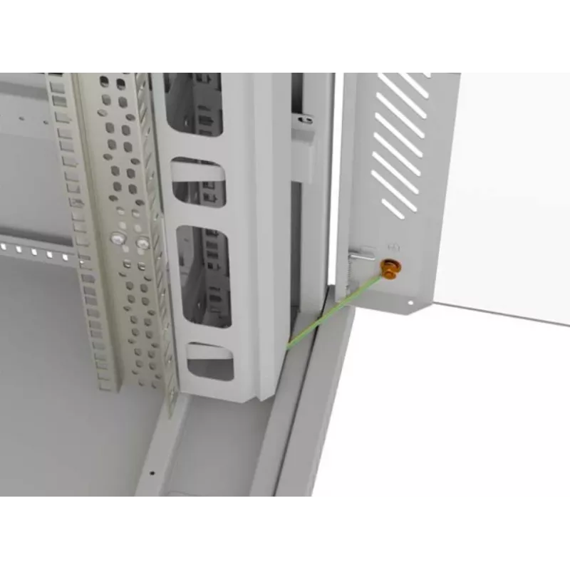 Rack cabinet LANBERG FF01-8047-12SL 47U 800x1000 mm grey with front and rear glass doors and LCD panel space