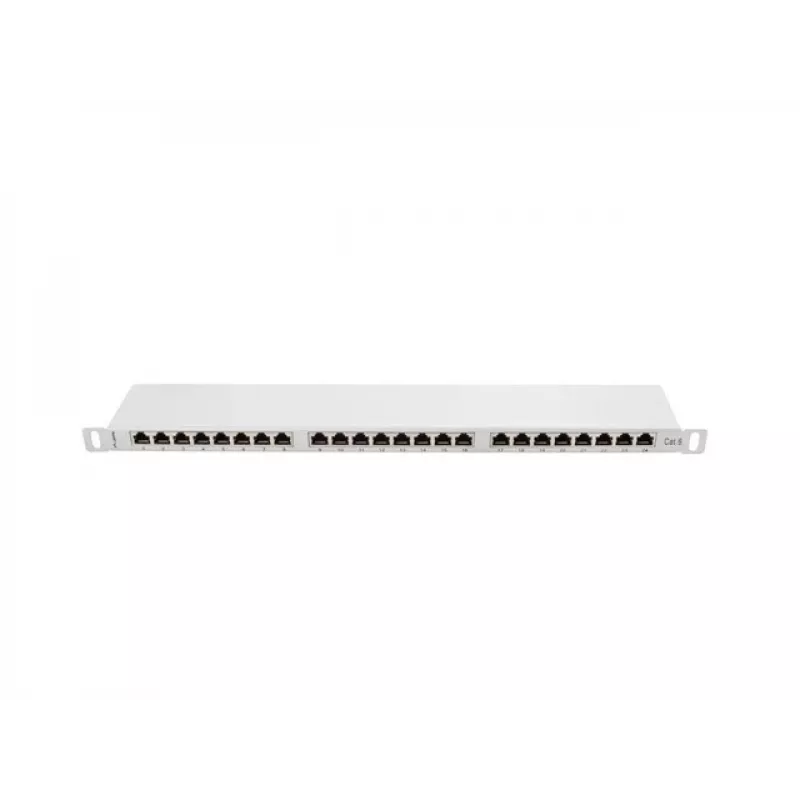 Lanberg PPS6-0024-S 24-Port Cat.6 Shielded Patch Panel 0.5U 19 inch Rack Mount Grey