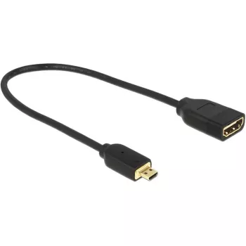 DELOCK Cable HDMI Micro D Plug > HDMI A Socket High Speed with Ethernet 3D 4K 20cm Premium Slim