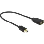 DELOCK Cable HDMI Micro D Plug > HDMI A Socket High Speed with Ethernet 3D 4K 20cm Premium Slim