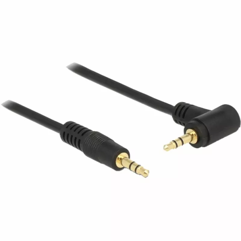 DeLOCK - Audiokabel - 24 AWG - Mini-Phone Stereo 3,5 mm (M) - Mini-Phone Stereo 3,5 mm (M) - 50cm - Schwarz - Verbindungsstück im 90°-Winkel (83752)