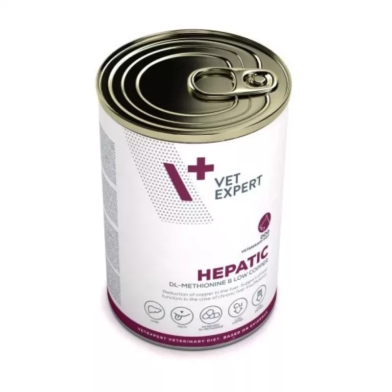 Wet dog food VETEXPERT Veterinary Diet Hepatic for dogs, 400 g, hepatic support, meat flavor