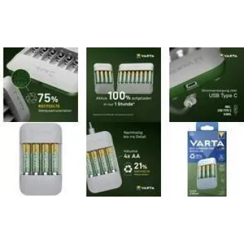 Battery charger Varta Eco Charger Pro Recycled 4x AA 2100mAh (model 56816)