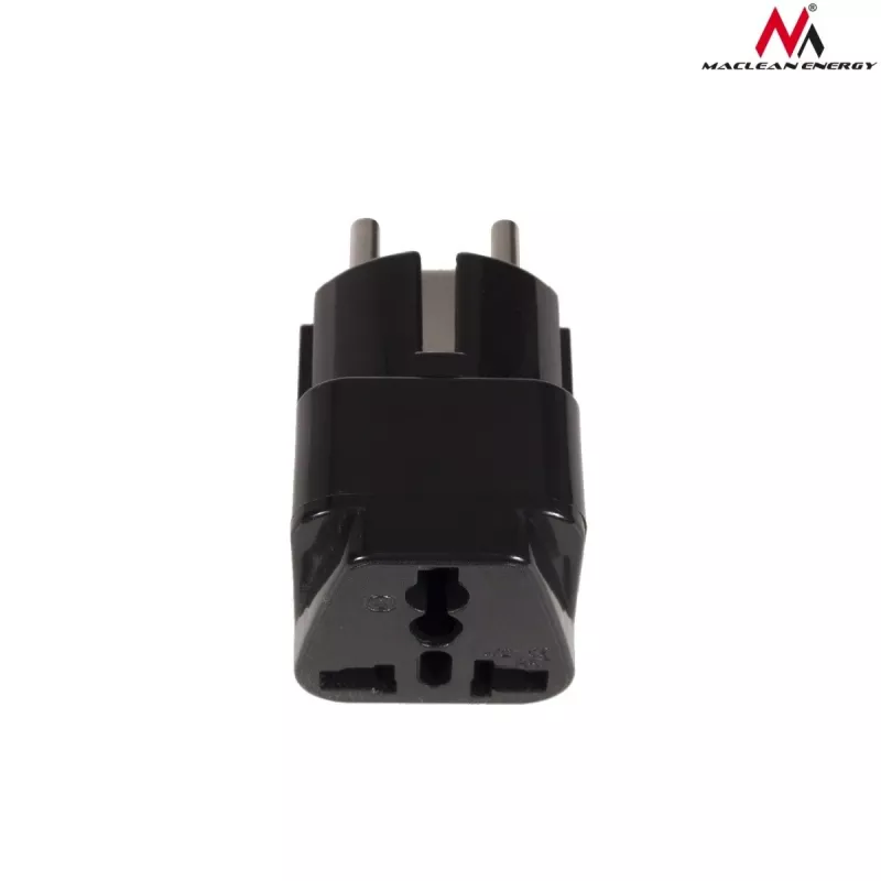 Power Plug Adapter Maclean MCE155 NEMA 5-15P Type E FR Black