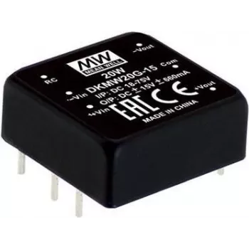 Power adapter/inverter MEAN WELL DKMW20F-12, 20 W, 12 V, 0.83 A, RoHS