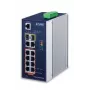Managed switch PLANET IGS-4215-8P2T2S — 10x Gigabit RJ-45, 2x SFP, 8x PoE+ (240W), 48–56V DC, L2/L4, IP30, DIN/Wall mount