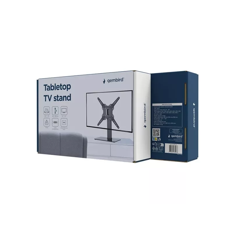 Gembird TVS-D55S-01 Tabletop TV stand (swivel), 23 - 55, black