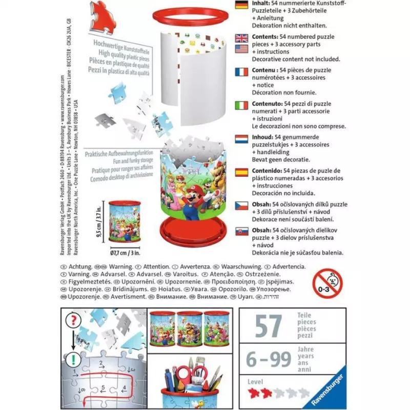 3D Puzzle Ravensburger Super Mario Pencil Holder 54 pcs