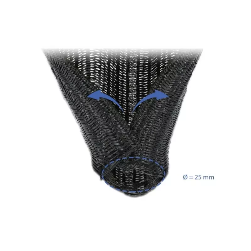 Braided Sleeving DeLOCK 19047 10 m x 25 mm black