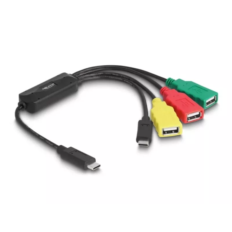 DeLOCK 4 Port USB 2.0 Cable Hub USB Type-C to 3 x USB-A female + 1 x USB-C male