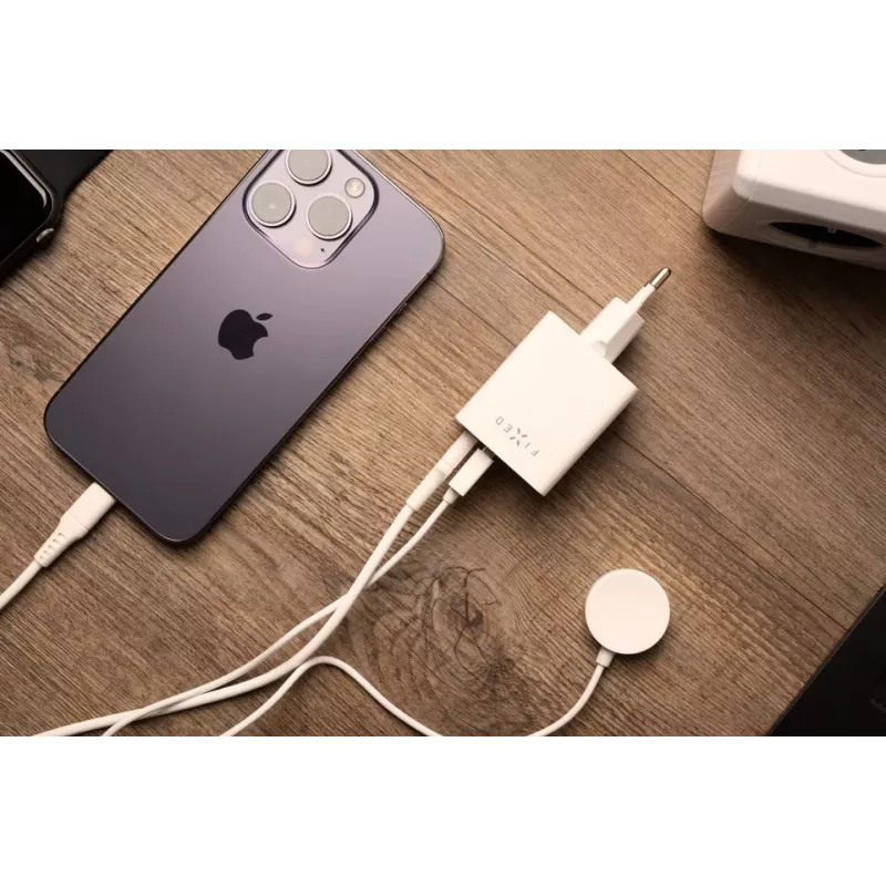 Travel charger FIXED Fixed Mini USB-C/USB 45W — compact dual-port charger with USB-C and USB-A