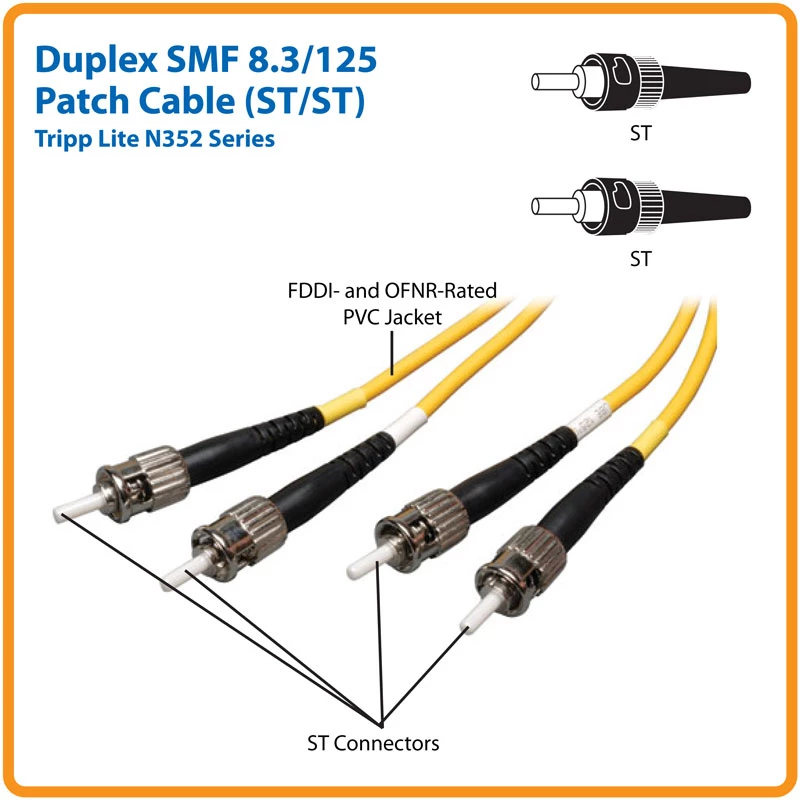 Tripp Eaton Tripp Lite Series Duplex Singlemode 9/125 Fiber Patch Cable (ST/ST)