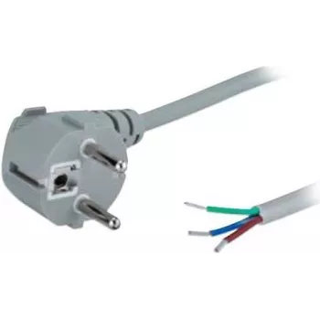 Wentronic Goobay Grounded Power Cable Angled for custom assembly, 2 m, Black - Type F (Type F, CEE 7/7) > loose cable ends (50083)