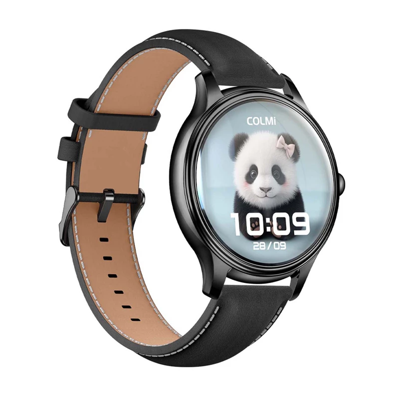Smart watch Colmi L28 with black silicone and black leather straps