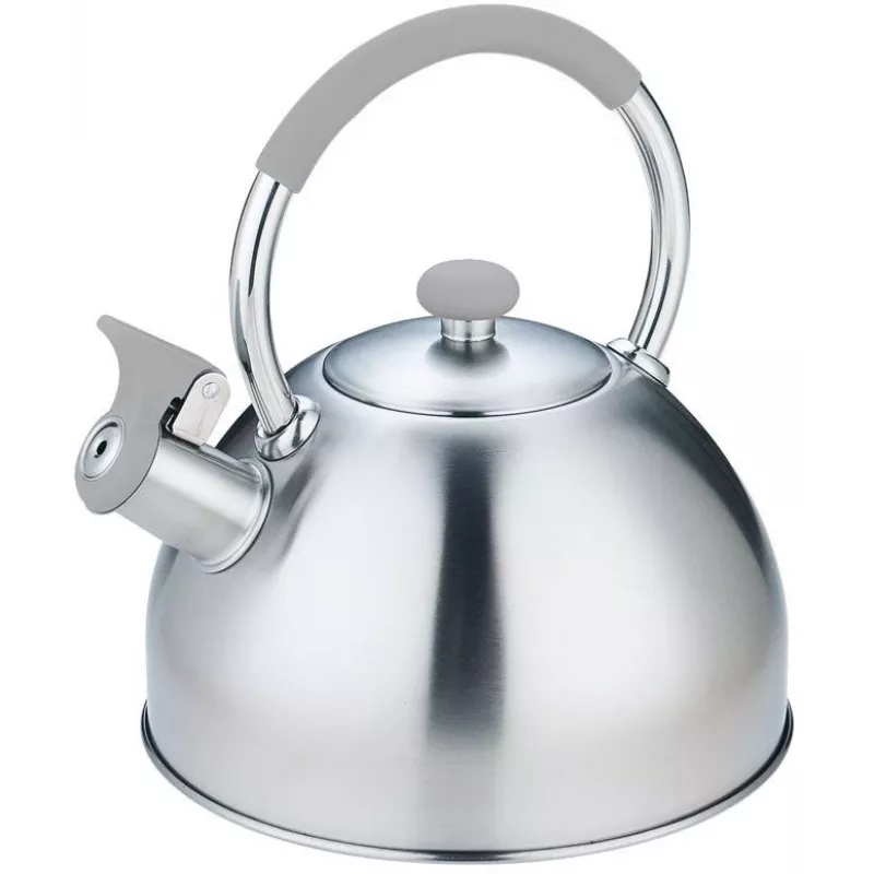 Electric kettle Maestro MR-1323 — stainless steel, 2.5 L, hinged whistle, cool-touch silicone handle