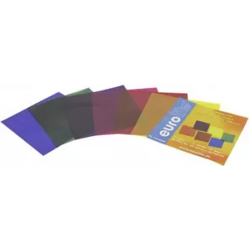 Color filter sheet set EUROLITE 94100300 — red, blue, green, yellow, purple, violet sheets