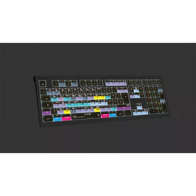 Logickeyboard ASTRA 2 DaVinci Resolve Keyboard for Mac, Full-size, Wired USB, Scissor Switch, QWERTZ German, Black