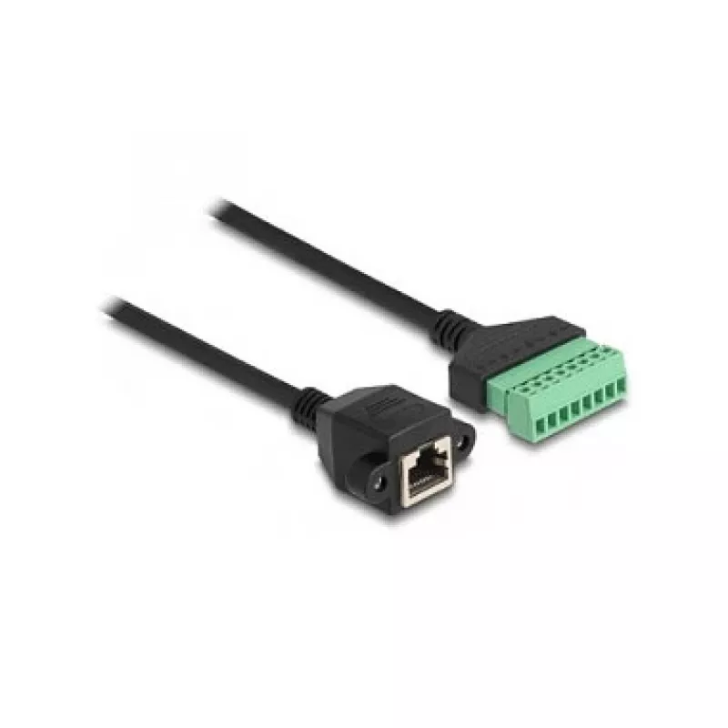 DeLOCK RJ45 Cable Cat.6 female to Terminal Block Adapter 1m