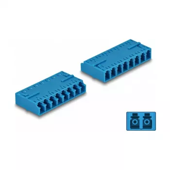 DeLOCK Optical Fiber Coupler HD LC Octuplex female to LC Octuplex female blue