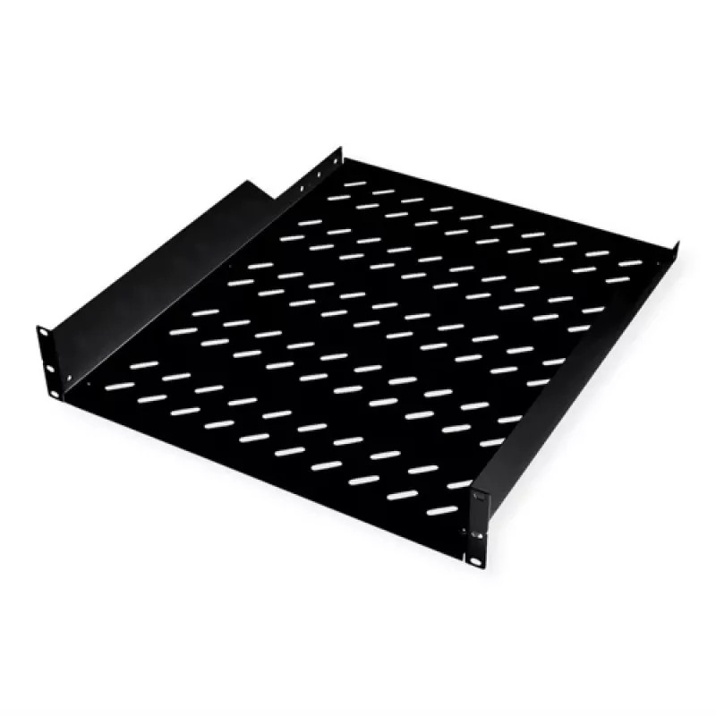Rack shelf ROLINE 19-inch 2 U 550 T 25kg load capacity black