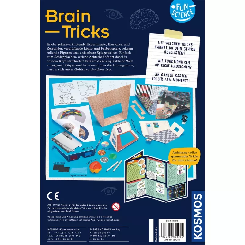 Kosmos Fun Science Brain Tricks, Experiment kit, Electricity, 8 yr(s), Multicolour