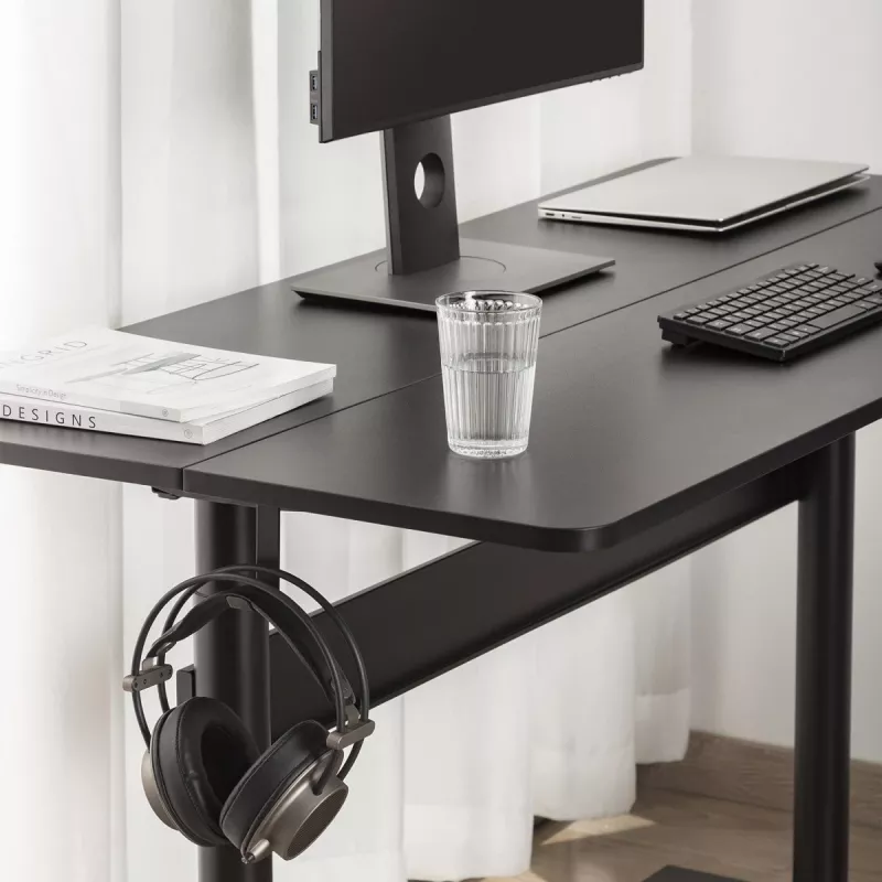 Ergo Office Table Table with Top, Gas Spring, Height Adjustable, for Standing Seated Work, Max Height 115cm, ER