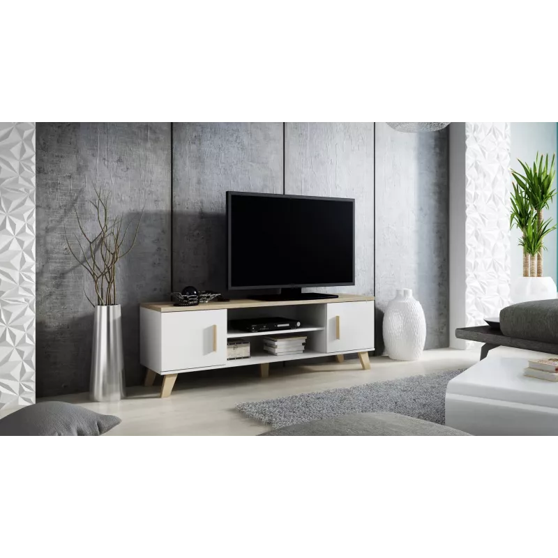 Cama TV stand LOTTA 160 2D2K white/sonoma