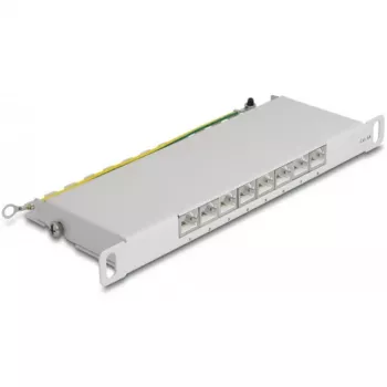 DeLOCK 10 inch Patch Panel 8 port Cat.6A 0.5U grey Metal