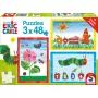 Die kleine Raupe Nimmersatt: Die Welt der kleinen Raupe Nimmersatt, Puzzle 3x 48 Pieces