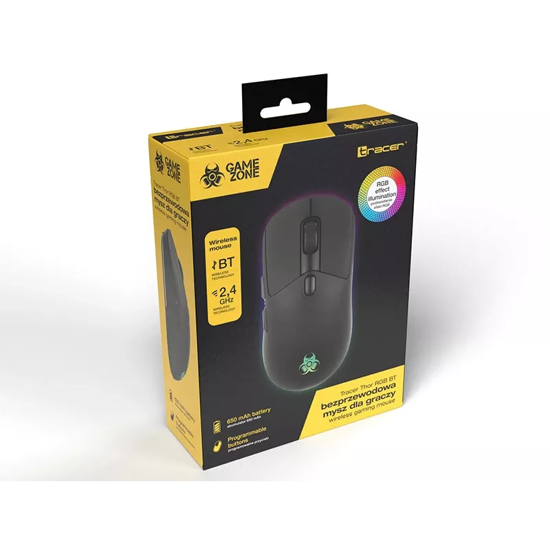 Gaming headset TRACER Gamezone Thor RGB BT Wireless Bluetooth, over-ear, built-in microphone