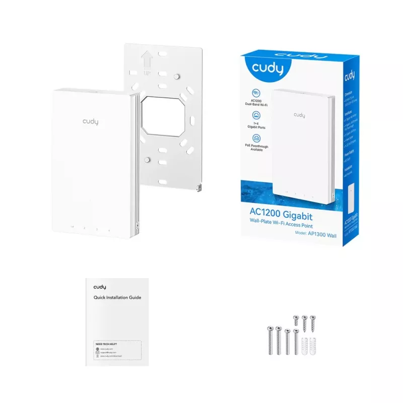 Cudy Punto Di Accesso Da Wall AC1200 Gigabit, Access Point