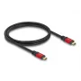 DeLOCK USB Cable USB Type-C male to male 10 Gbps PD 3.0 100 W 1 m red metal