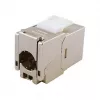 Shielded Cat.6A Slim Keystone Jack, EQUIP 767223, Toolfree, RJ-45, Flat, Silver, 8 pcs