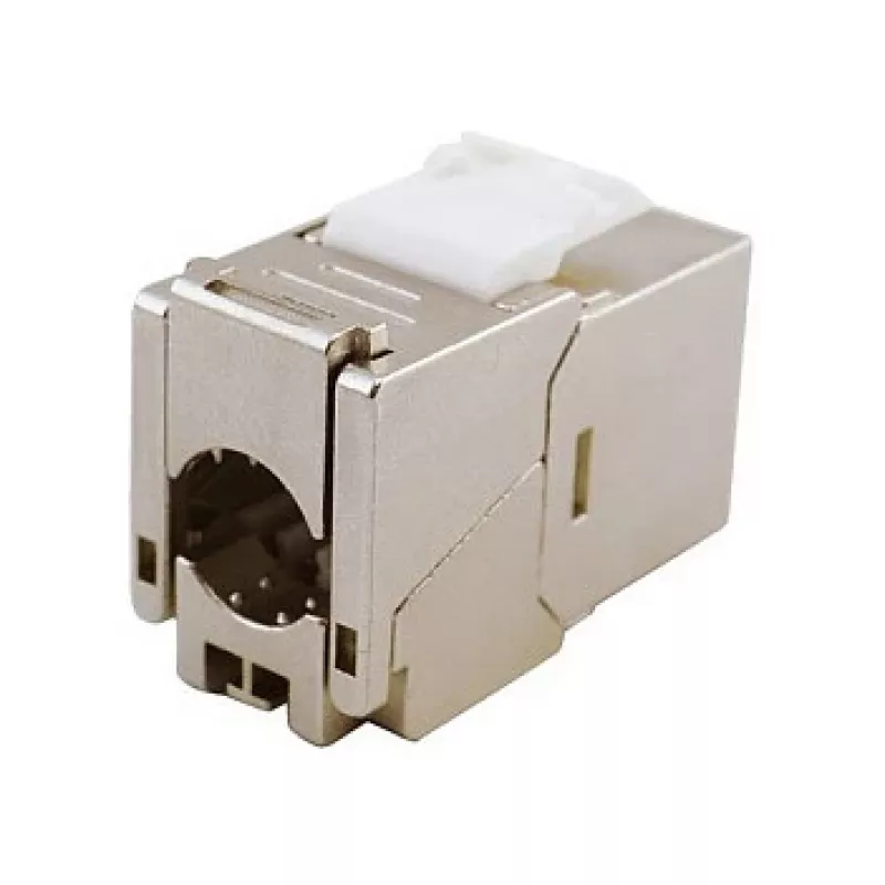 Shielded Cat.6A Slim Keystone Jack, EQUIP 767223, Toolfree, RJ-45, Flat, Silver, 8 pcs