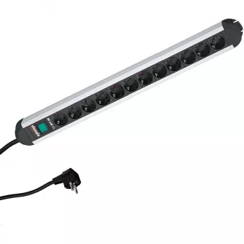 Power Extension Bachmann PRIMO 1.75m 12 AC Outlets Black Grey