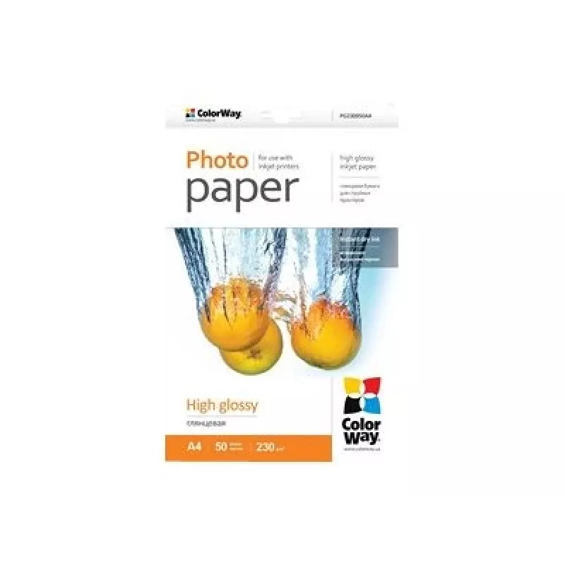 Photo paper A4 ColorWay PG230050A4, 230 g/m², 50 sheets