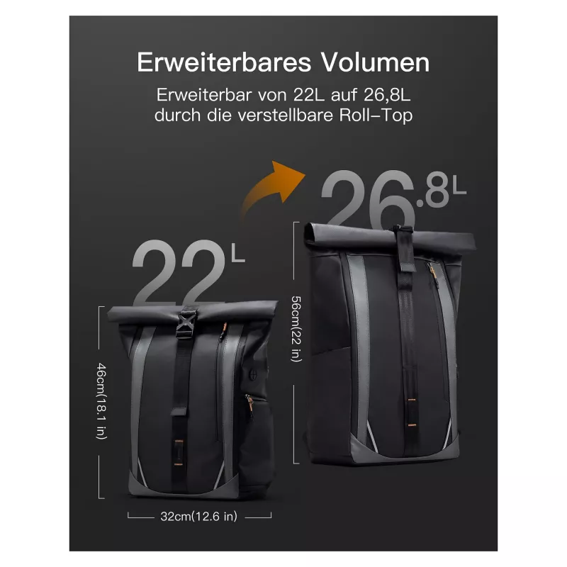 inateck notebook backpack 15,6 BP01009 black 22-26.8 L