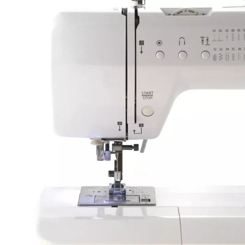 Mechanical household sewing machine lucznik Malwina 2070 — 63 stitch patterns, 7 mm stitch width, 99 programs, automatic buttonhole, free arm